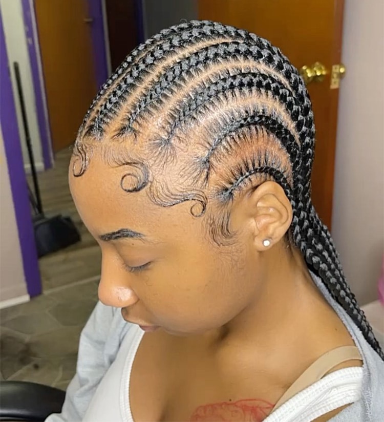 Straight Back Stitch Braids