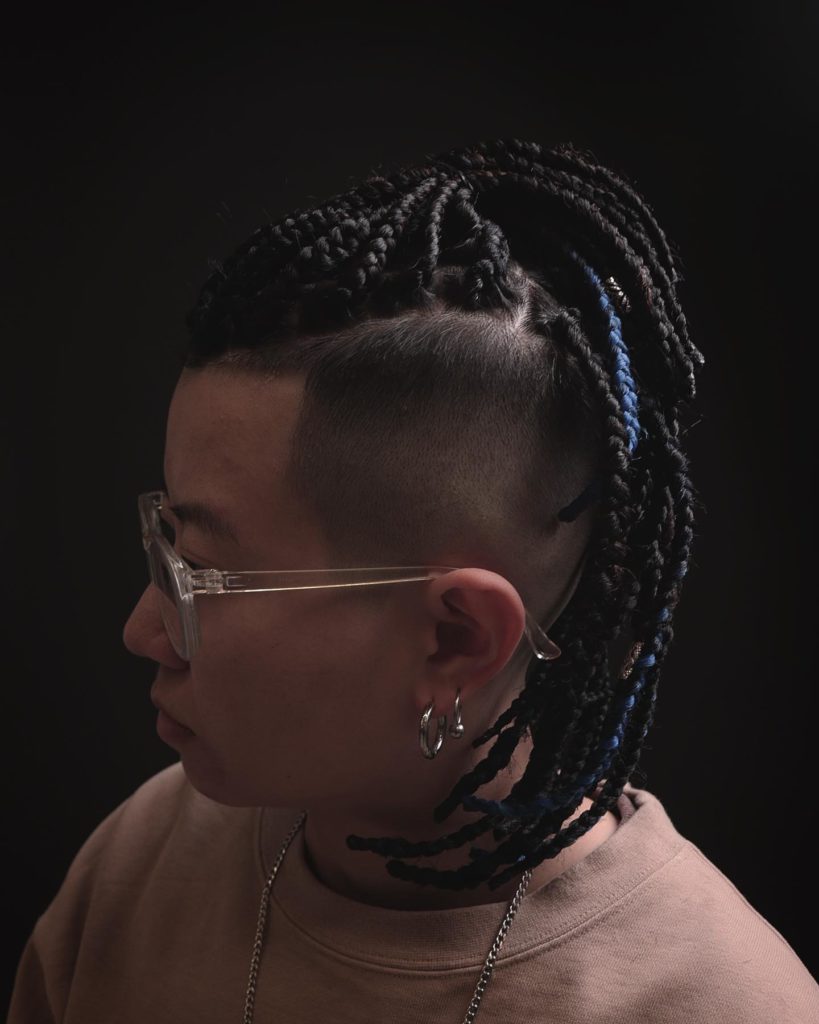 Box Braids on Asian Men