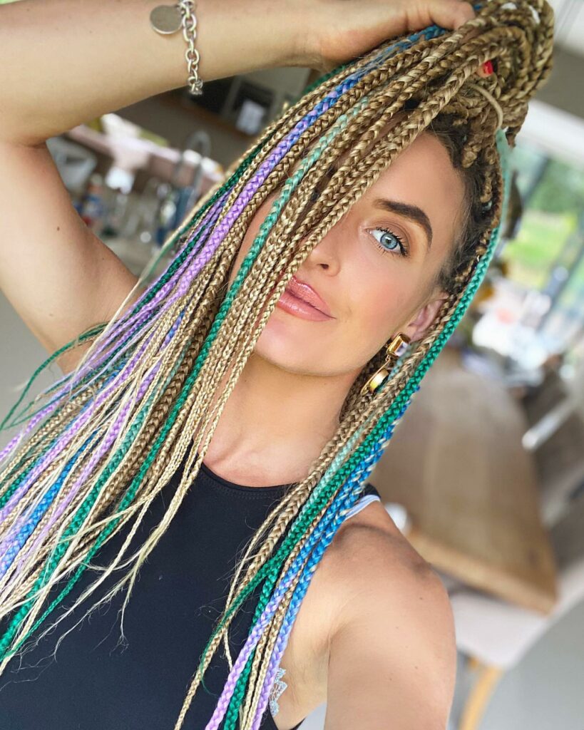 Colorful Box Braids White Girl