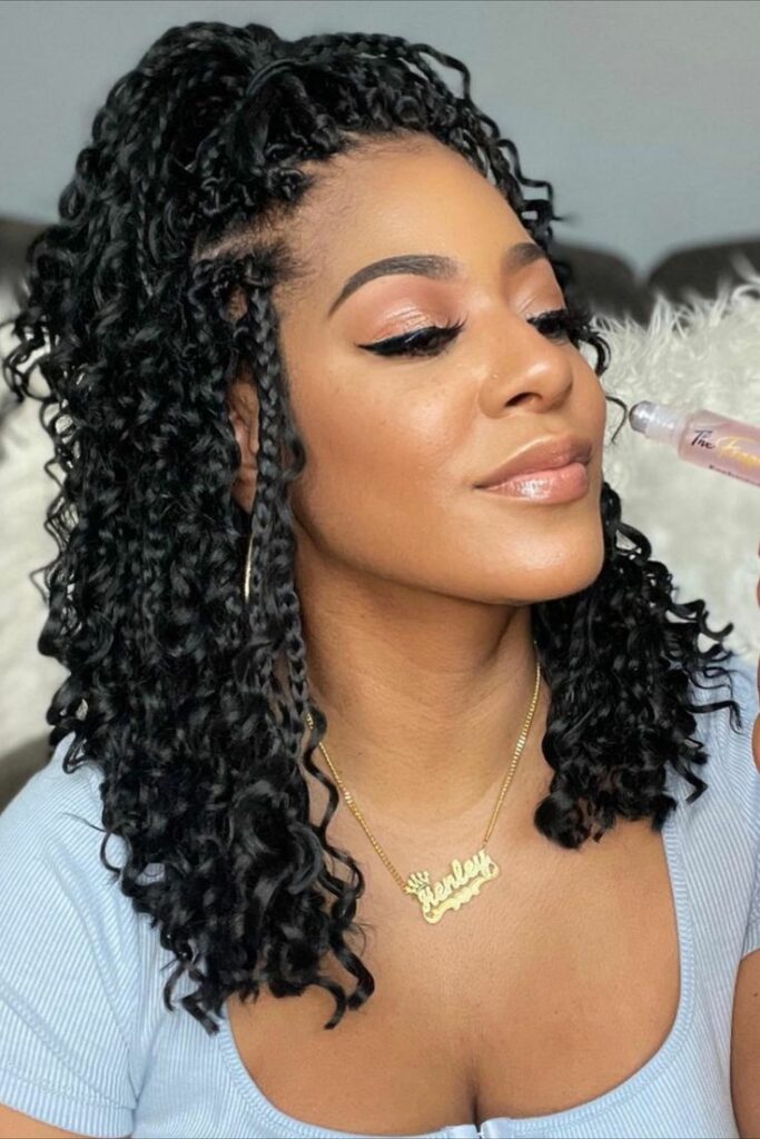 Curly Box Braids a hairstyle for thin hair