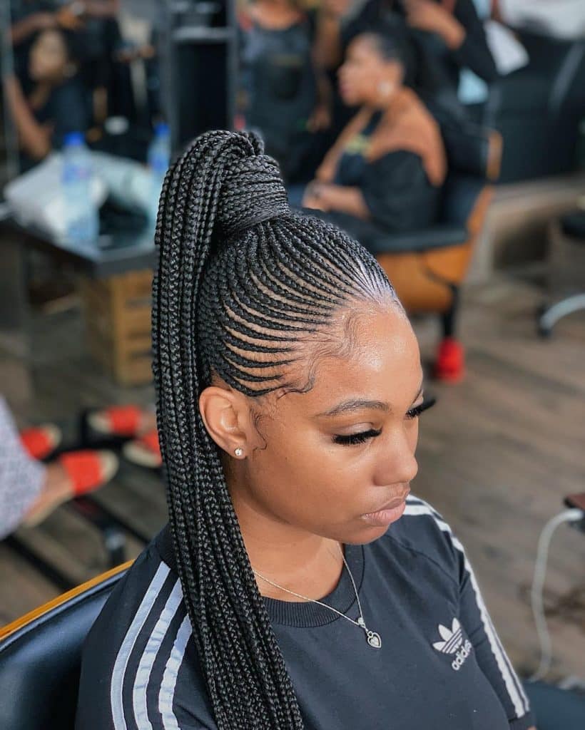 Feed In Braids Ponytail