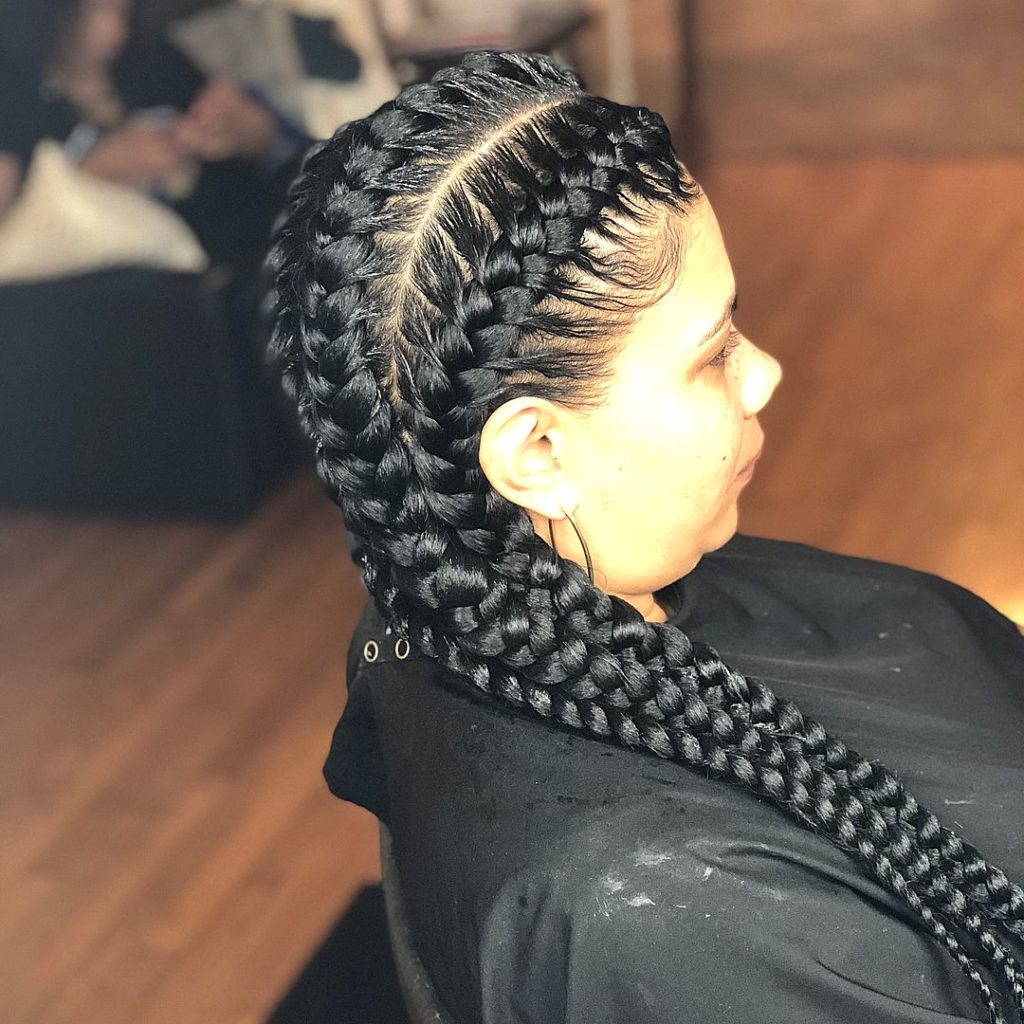 French Braids on Black Hair