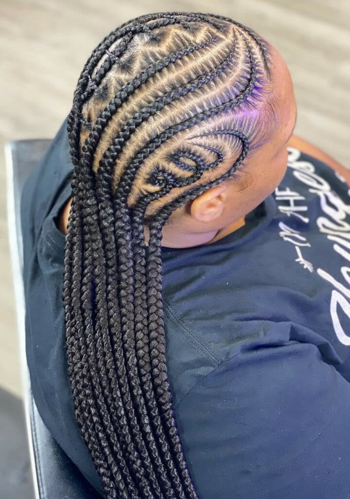 Image of Cornrows With Loops in the style of loop braids