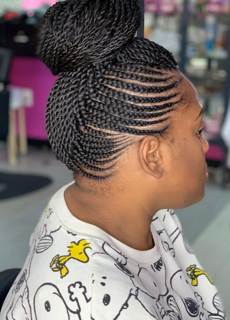 Image of Faux Hawk With Twist Braids in the style of faux hawk braids