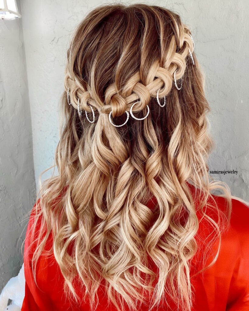 Image of Half up Loop Braids in the style of loop braids