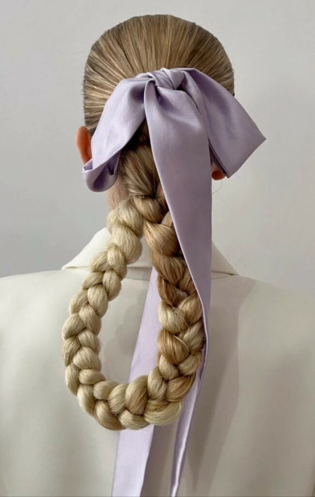 Image of Looped Ponytail Braid in the style of loop braids