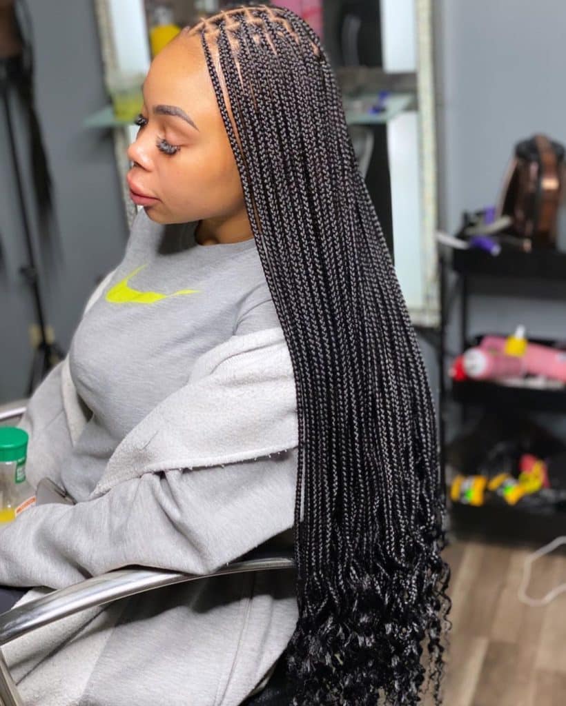 Knotless Braids With Curls