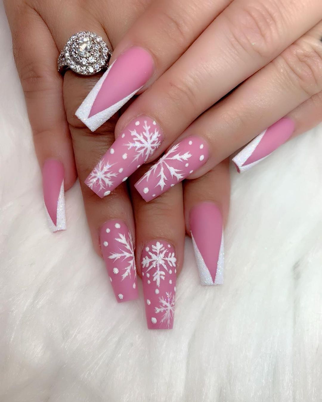 Light Pink Winter Nails