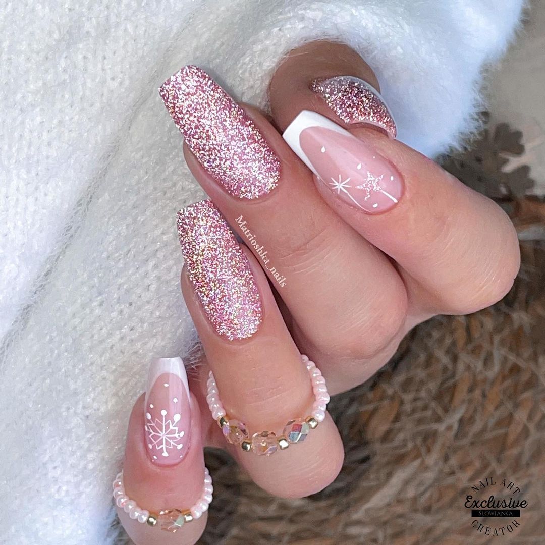 Light Pink Winter Nails