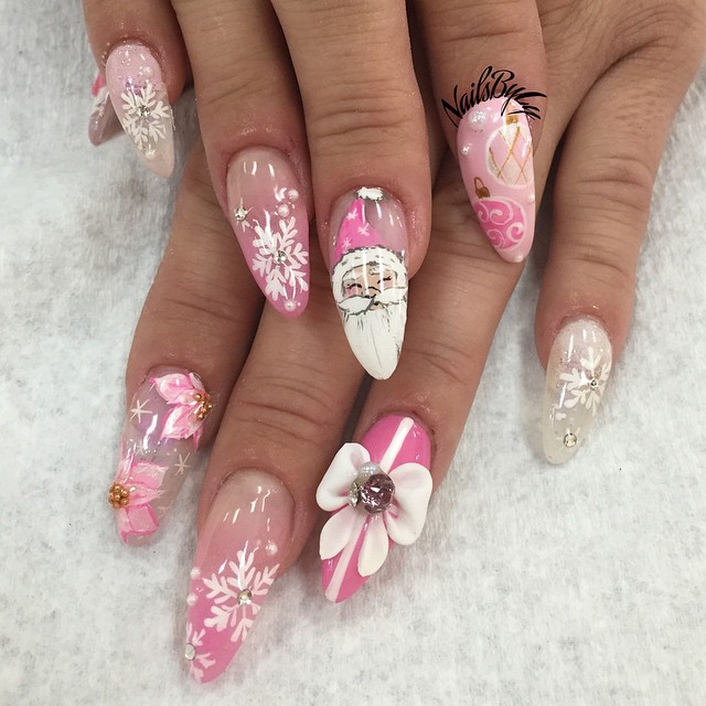 Light Pink Winter Nails