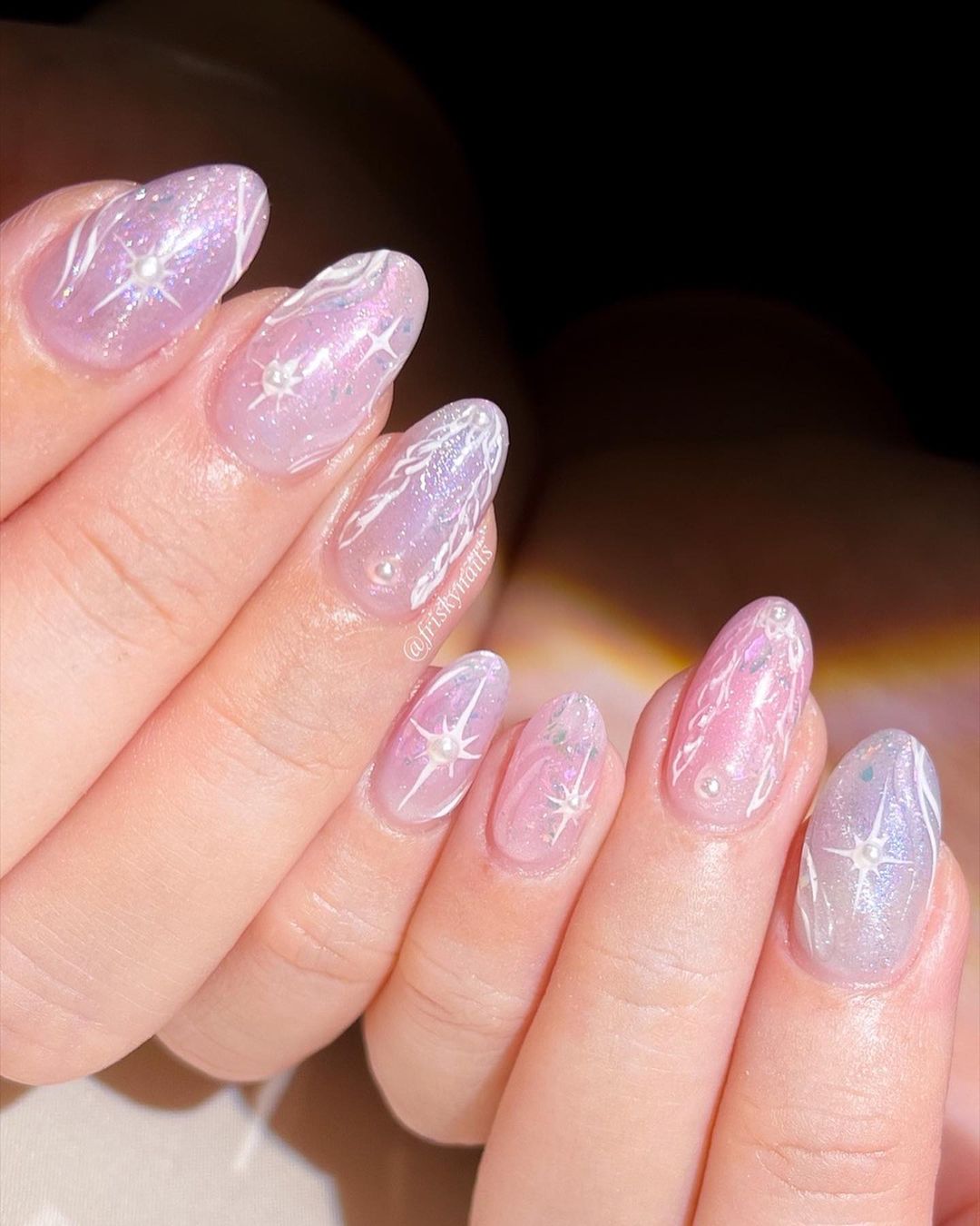 Light Pink Winter Nails