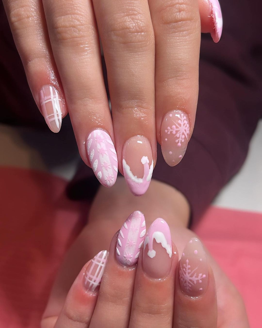 Light Pink Winter Nails