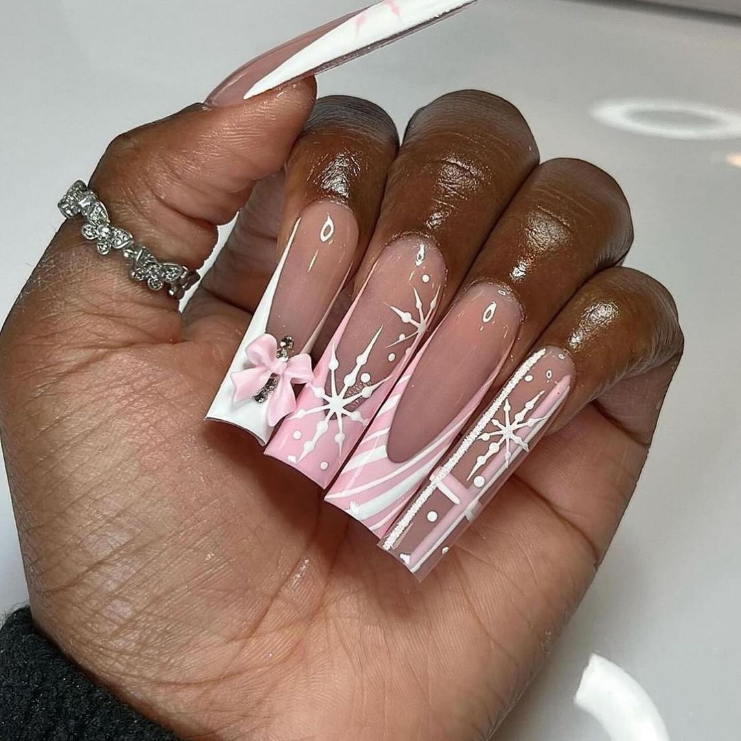 Light Pink Winter Nails