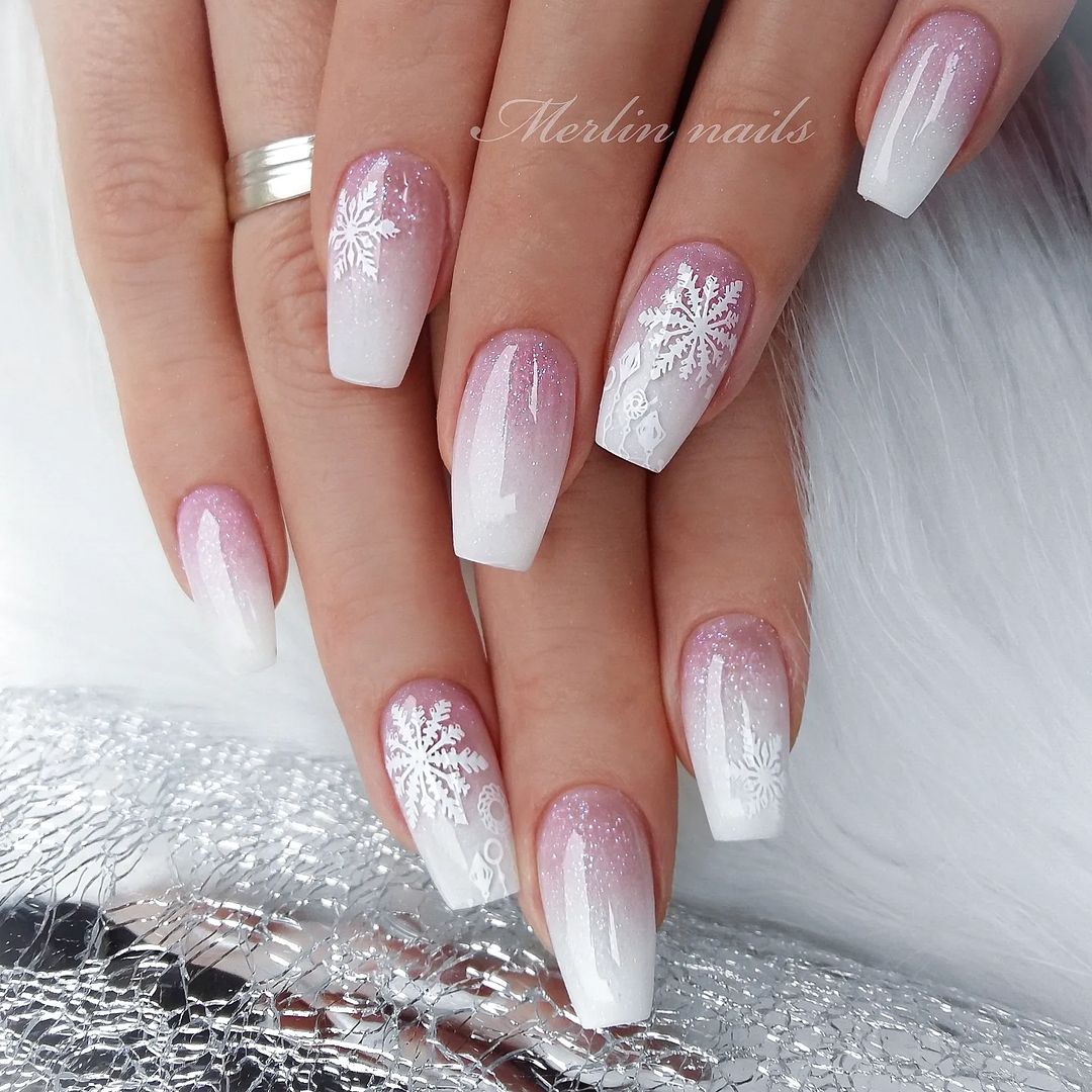 Light Pink Winter Nails