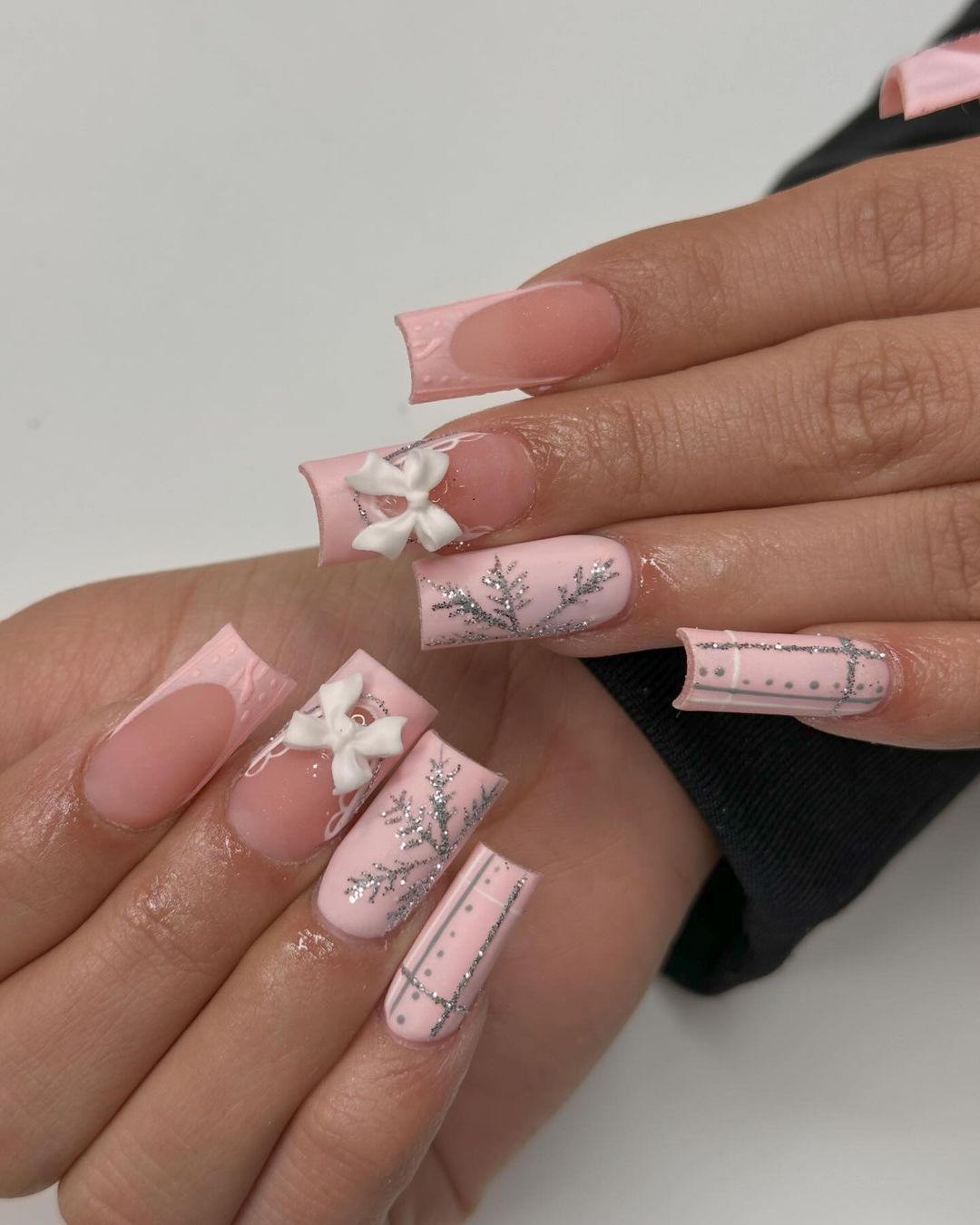 Light Pink Winter Nails