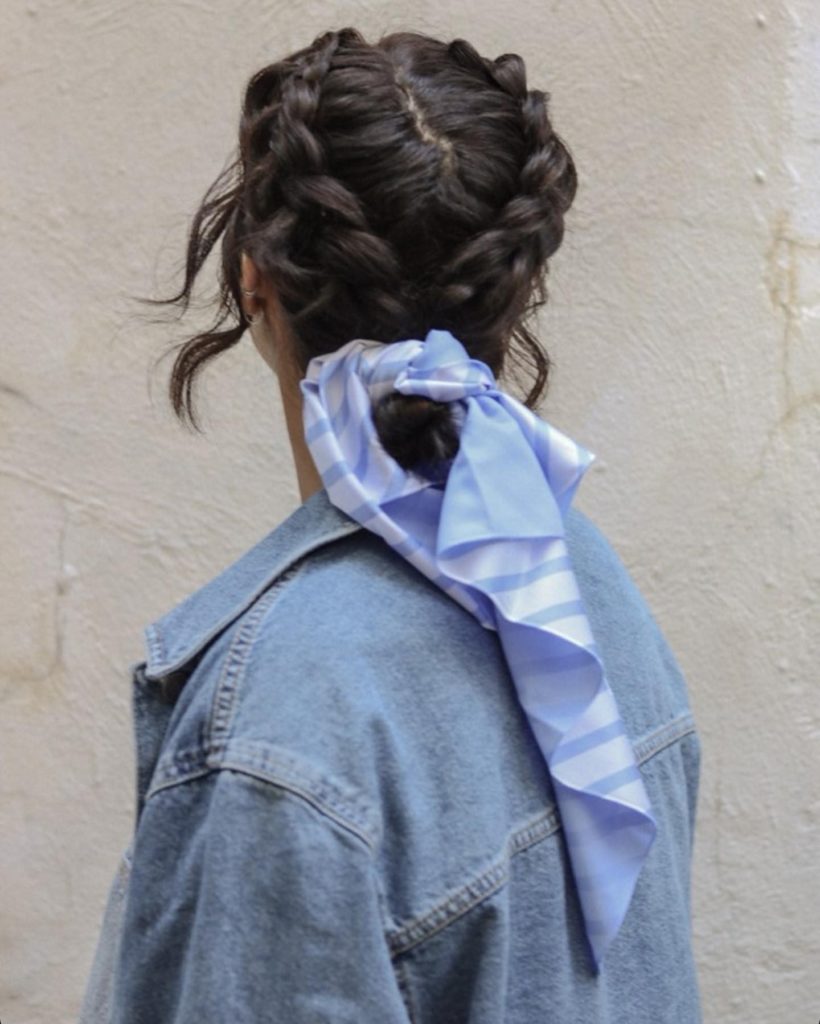 Scarf Bun on Black Hair