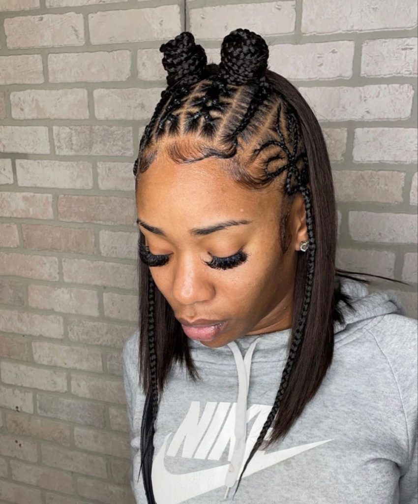 Short Cornrow Braids With Weave