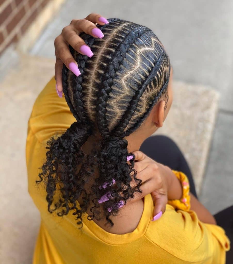 Stitch Braids With Curly Ends