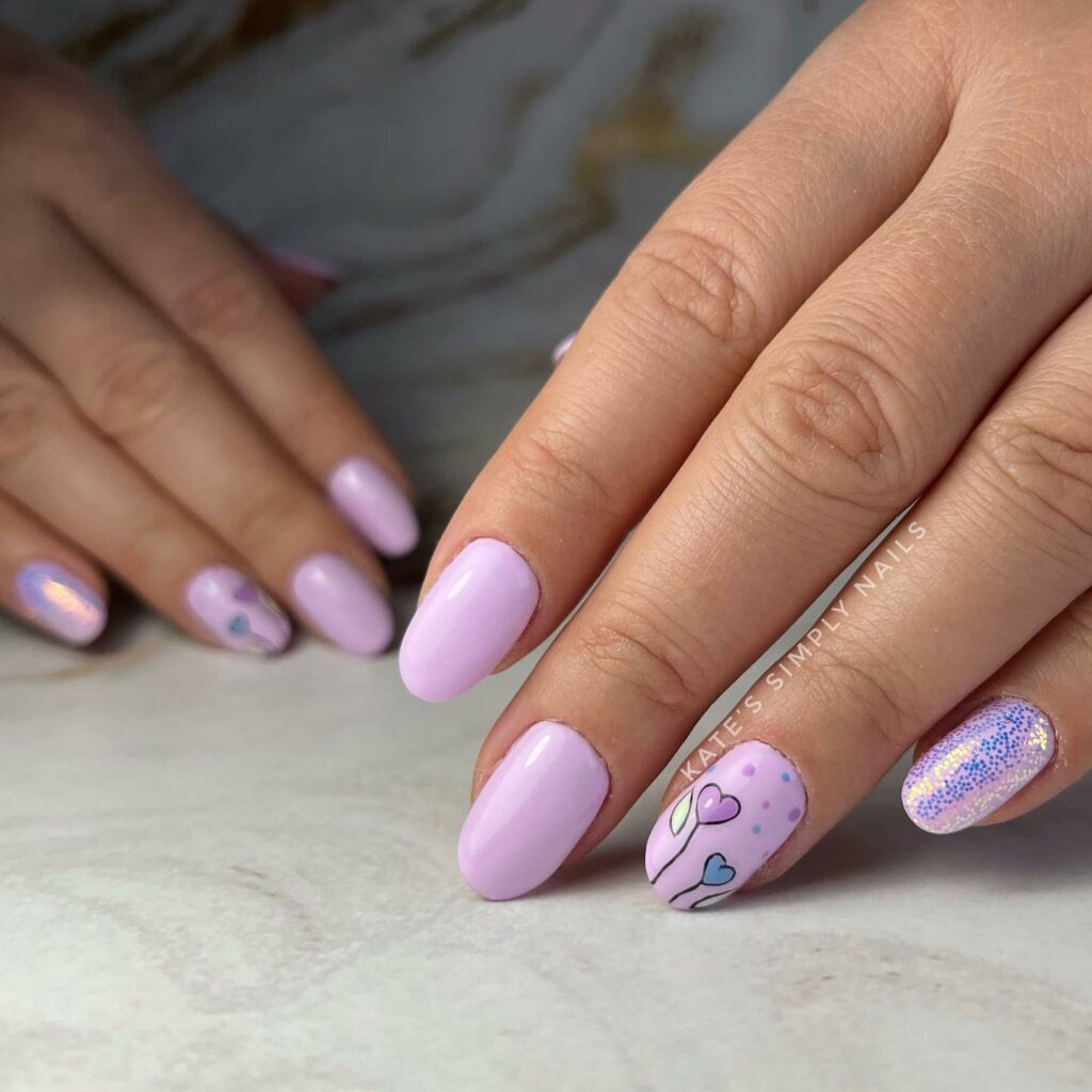 Lavender Almond Nails design ideas