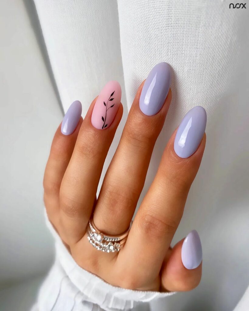 Lavender Almond Nails design ideas