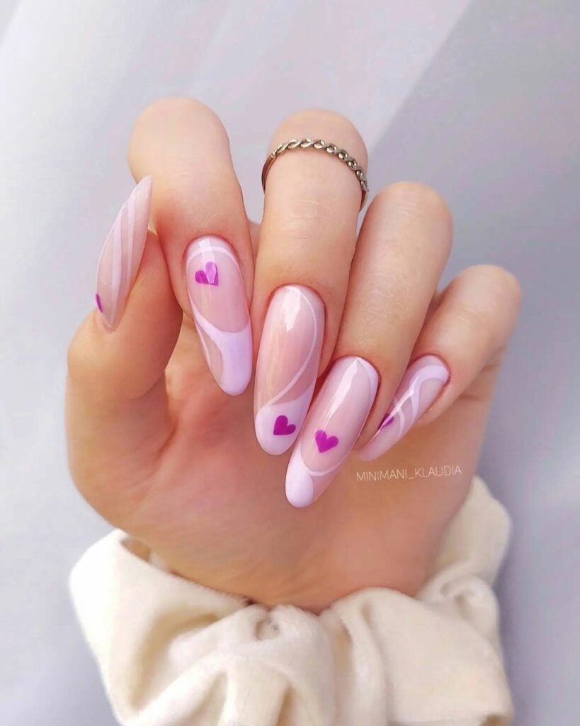 Lavender Almond Nails design ideas