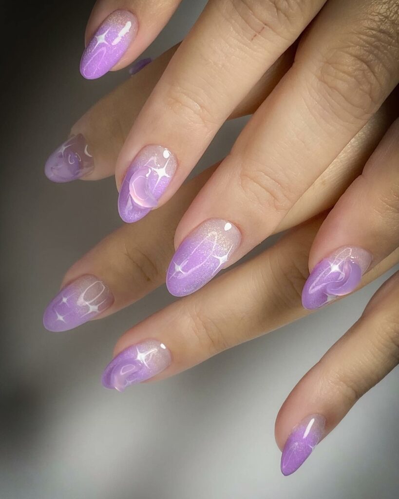 Lavender Almond Nails design ideas