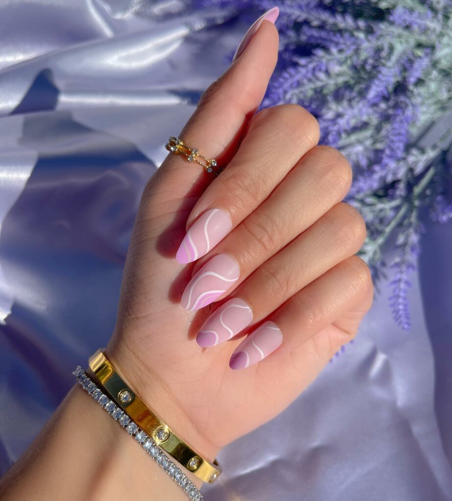 Lavender Almond Nails design ideas