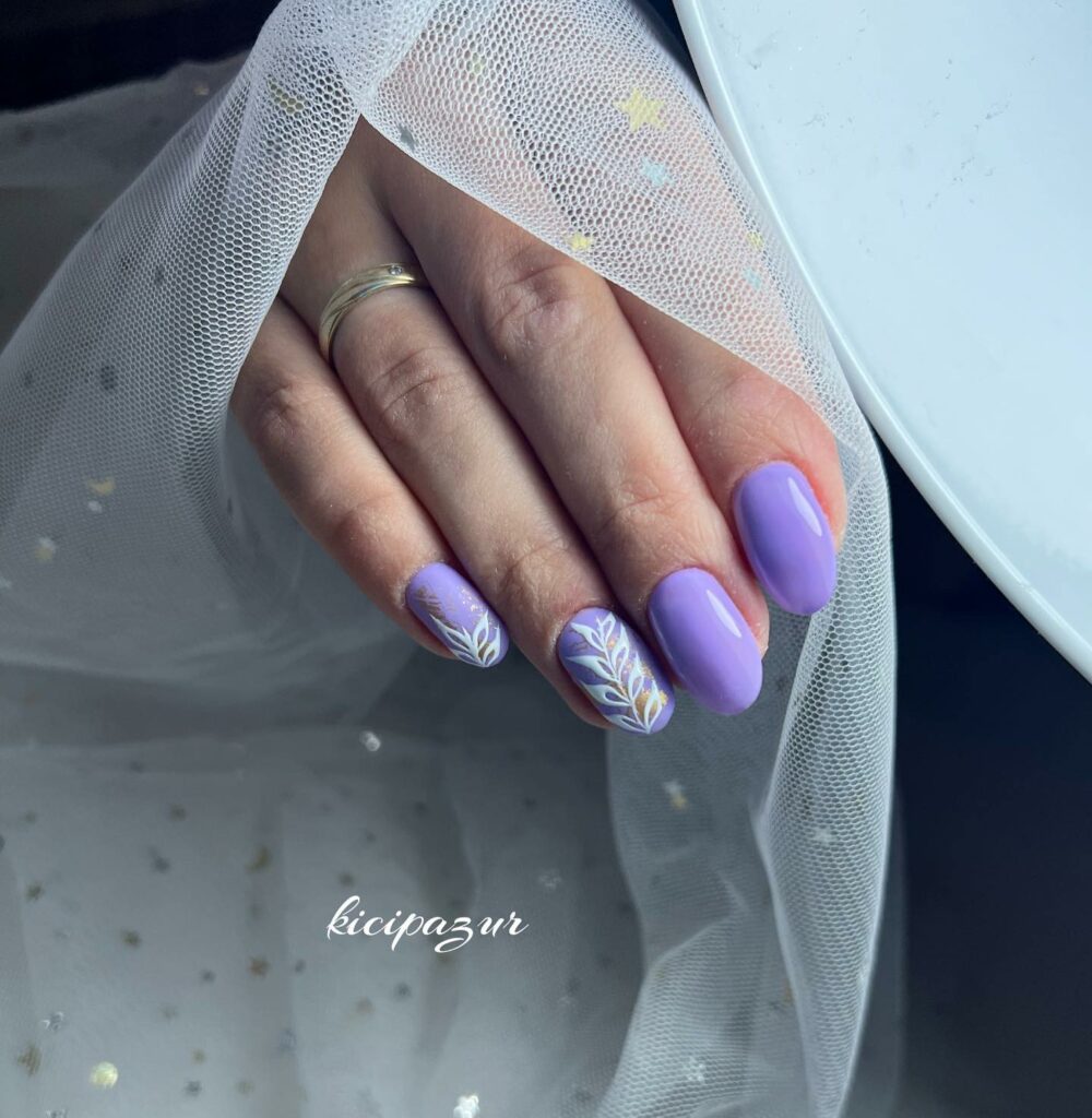 Lavender Almond Nails design ideas