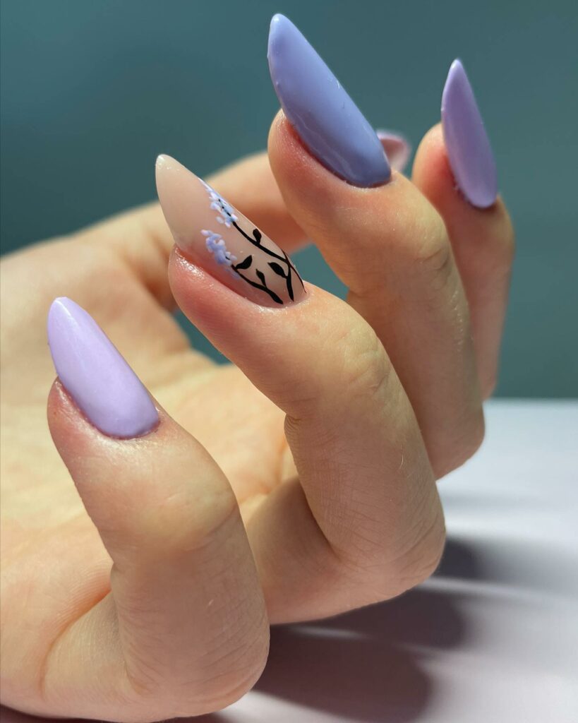 Lavender Almond Nails design ideas