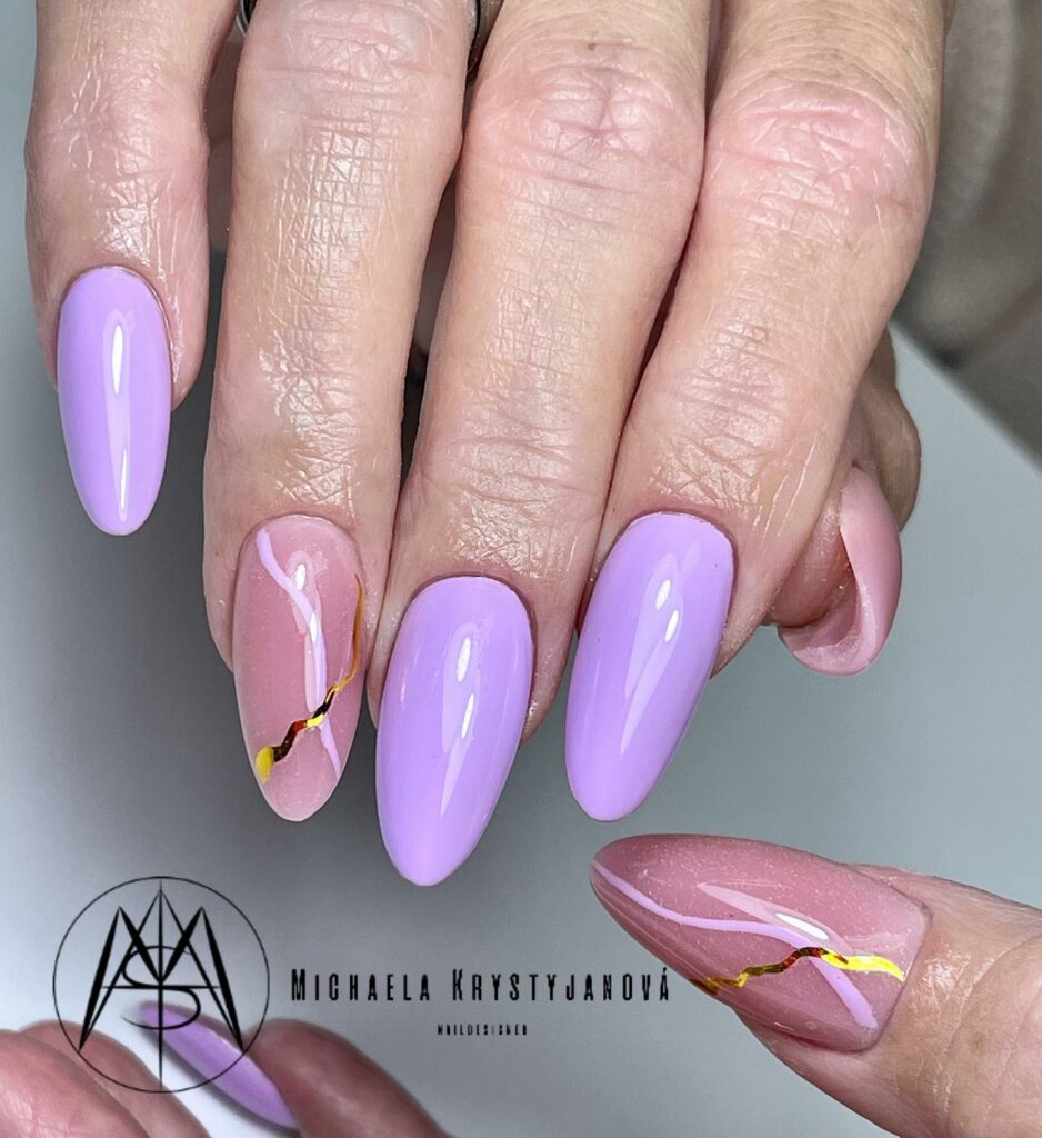 Lavender Almond Nails design ideas