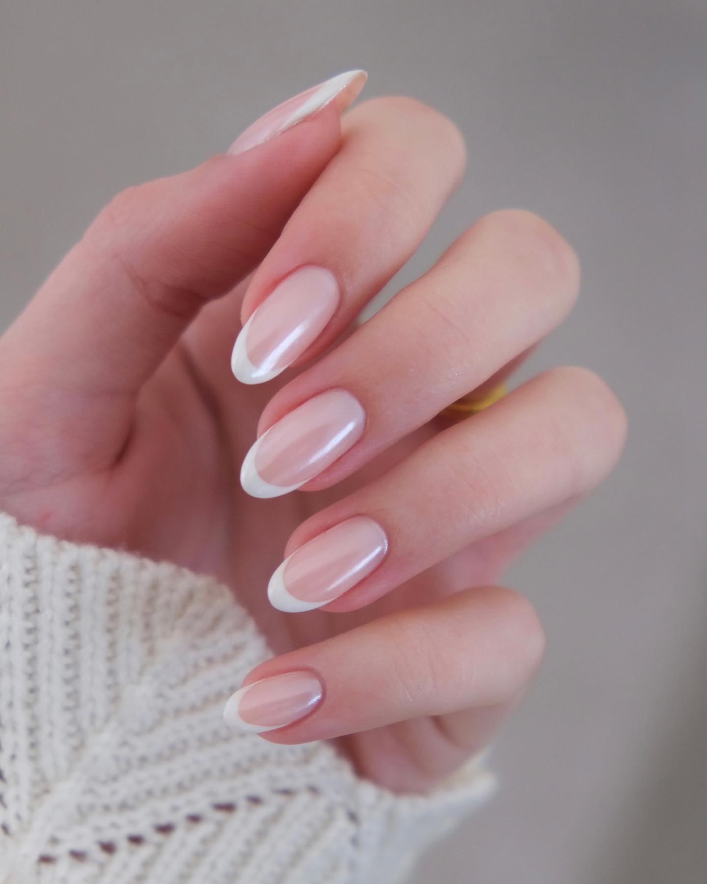 glazed donut French tip nails