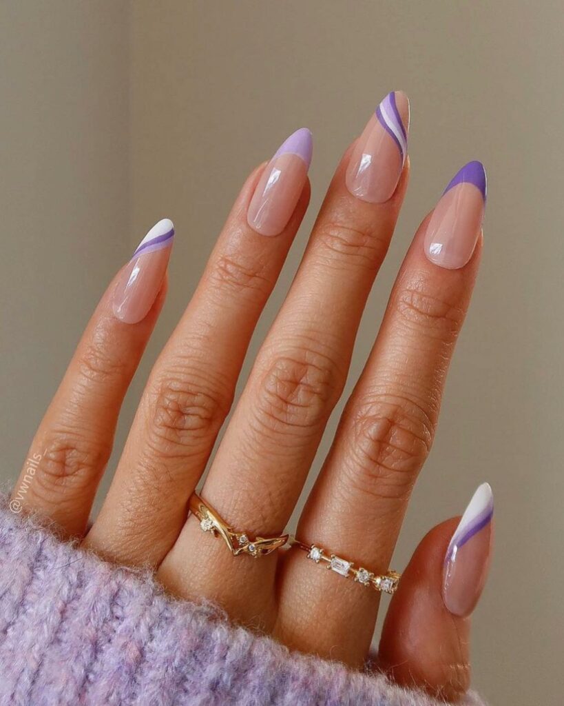 Lavender Almond Nails design ideas