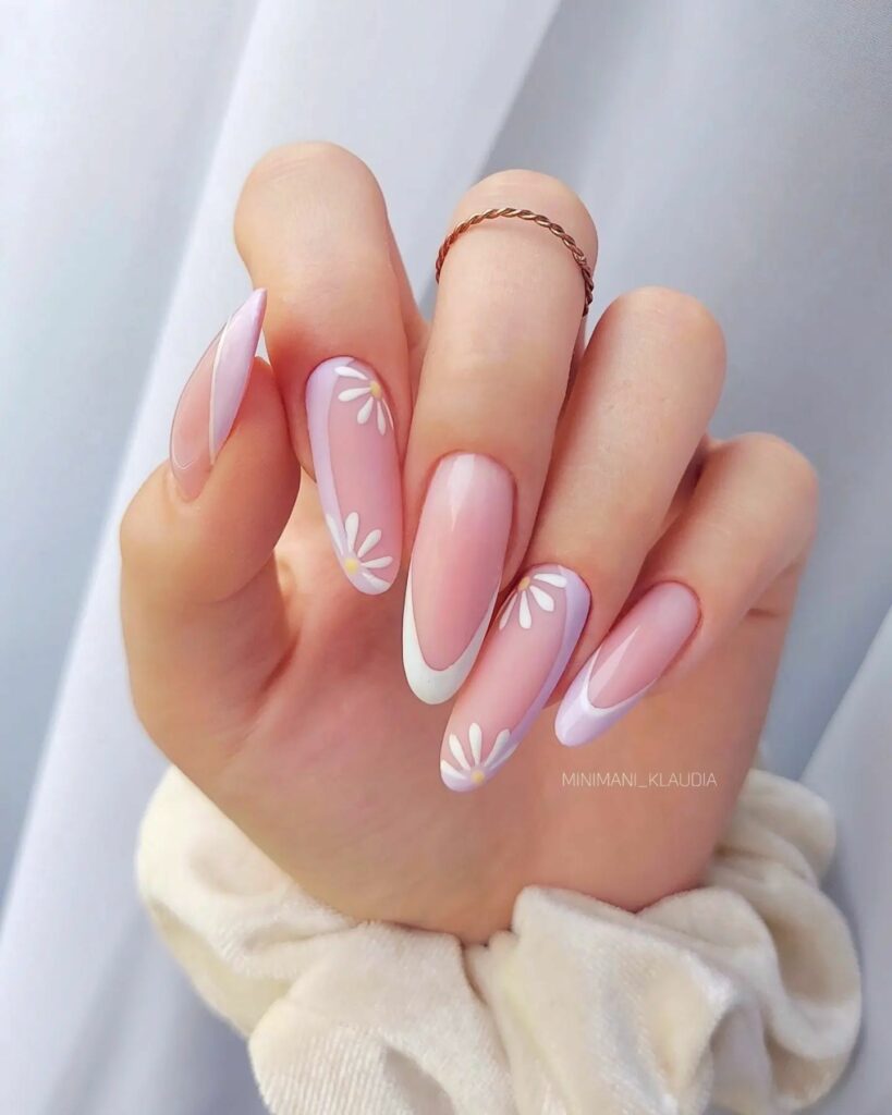 Lavender Almond Nails design ideas