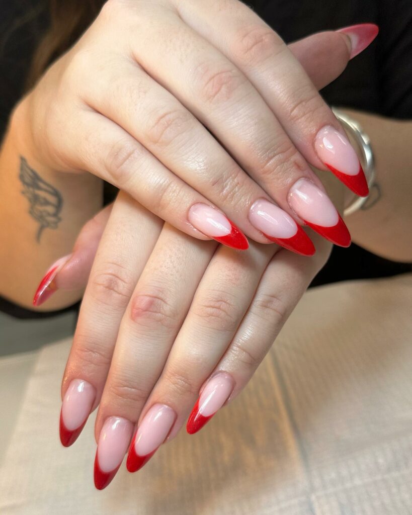 red french tip nails