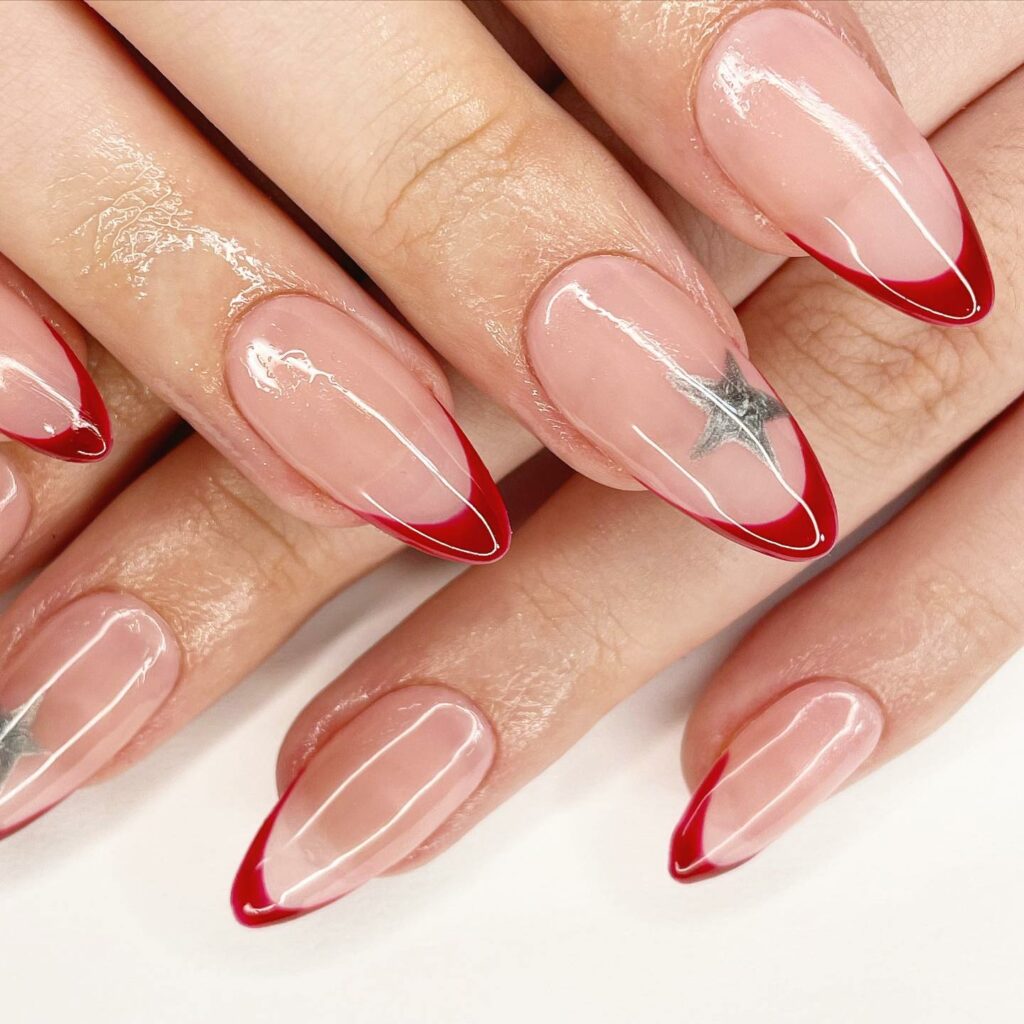 red french tip nails