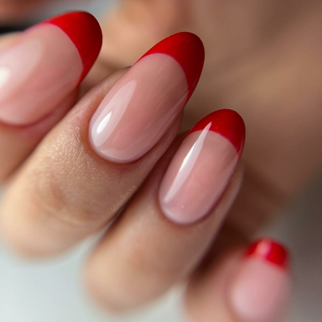 red french tip nails