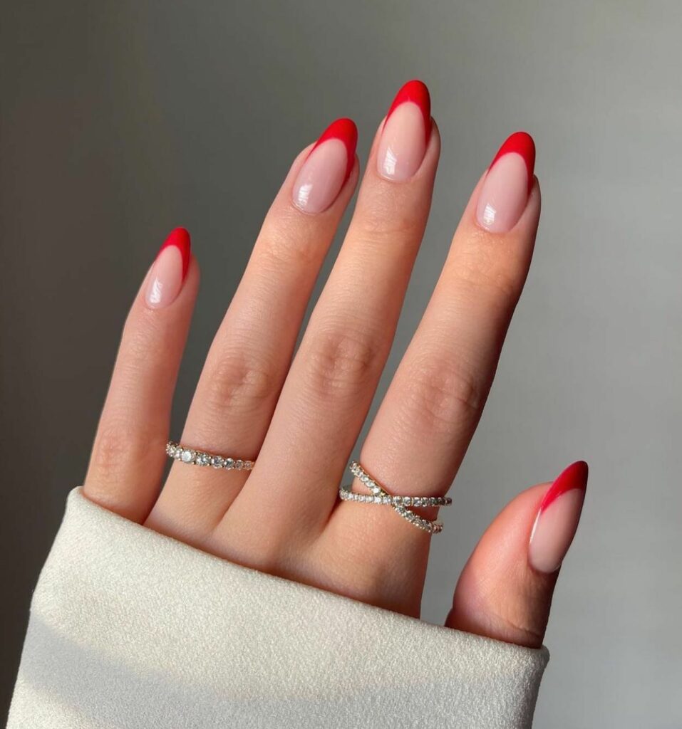 red french tip nails